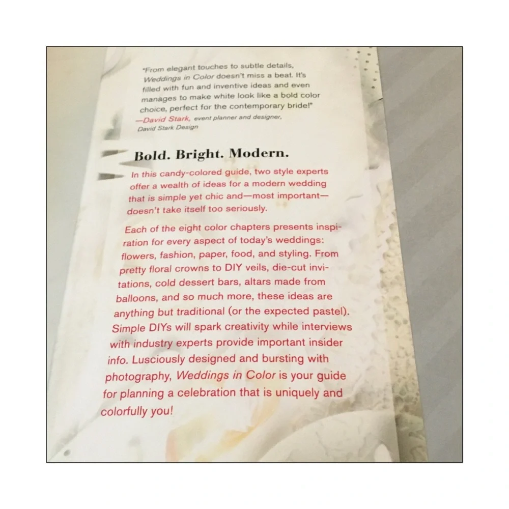 🆕 Weddings in Color Hardback 500 Ideas for a Modern Wedding